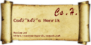Csókás Henrik névjegykártya